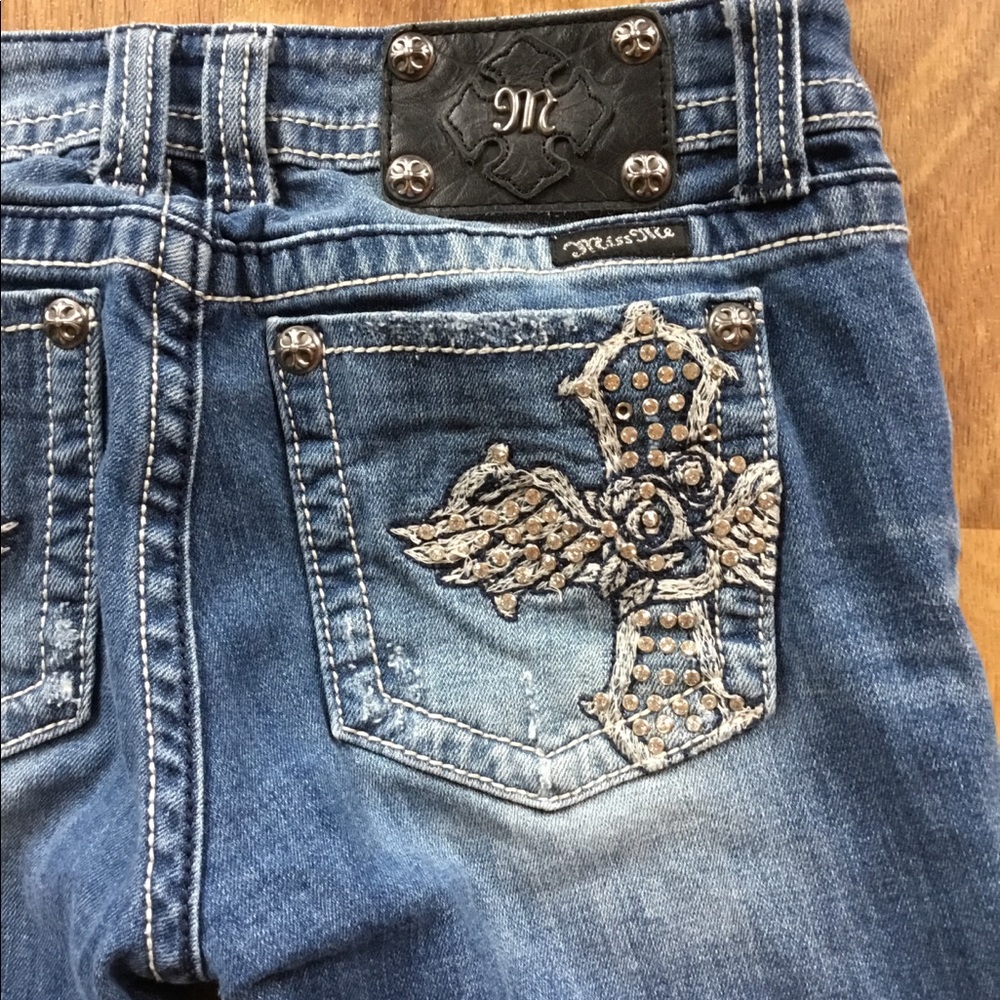 Miss Me JP509SK Skinny Sz 29 Bling Cross Pocket